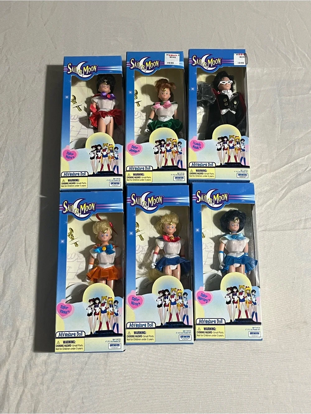 Vintage Sailor Moon Adventure Dolls Complete Set New in Box
